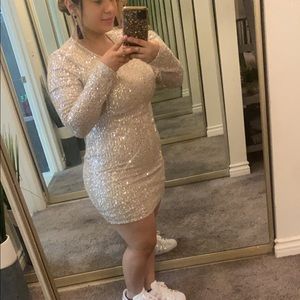 Nude/gold Sequin Dress